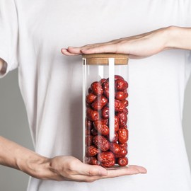 Luxtea Glass Jar Borosilicate Canister 34oz with Cork Stopper Lid, Airtight Container Cookie Candy Spice Tea Cereal Storage (Cork Stopper)