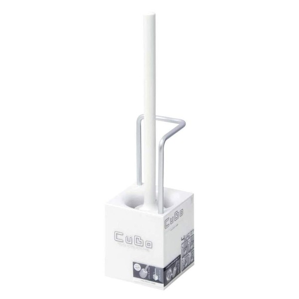 OHE Toilet Brush, White, Approx. Height 14.2 x Width 3.5 x Depth 3.5 inches (36 x 9 x 9 cm), Cubo, Case Included, Simple, Compact, Easy to Carry