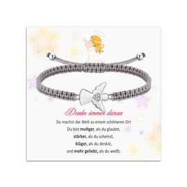 RoseJeopal Guardian Angel Christening Bracelet for Girls, Adjustable Braided Rope, Guardian Angel Bracelet, Confirmation, Communion Gifts for Daughter, Women, Children, One size, Copper, Cubic