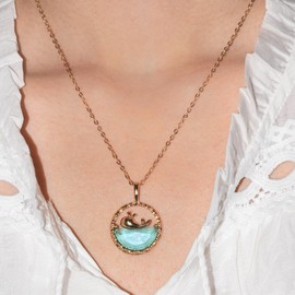 Husykam Ocean Whale Charm Gold Necklace -18K Gold -Beach Cross Pendant Animal Necklace Summer Jewelry for Women