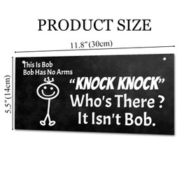 Welcome for Front Door Outside Funny Wooden Door Sign For Front Porch Decor This Is Bob Bob Has No Arms Knock Knock Who's House Warming Gift Funny Wreaths Wall Pediments Art Decor(12 x 6) Inch