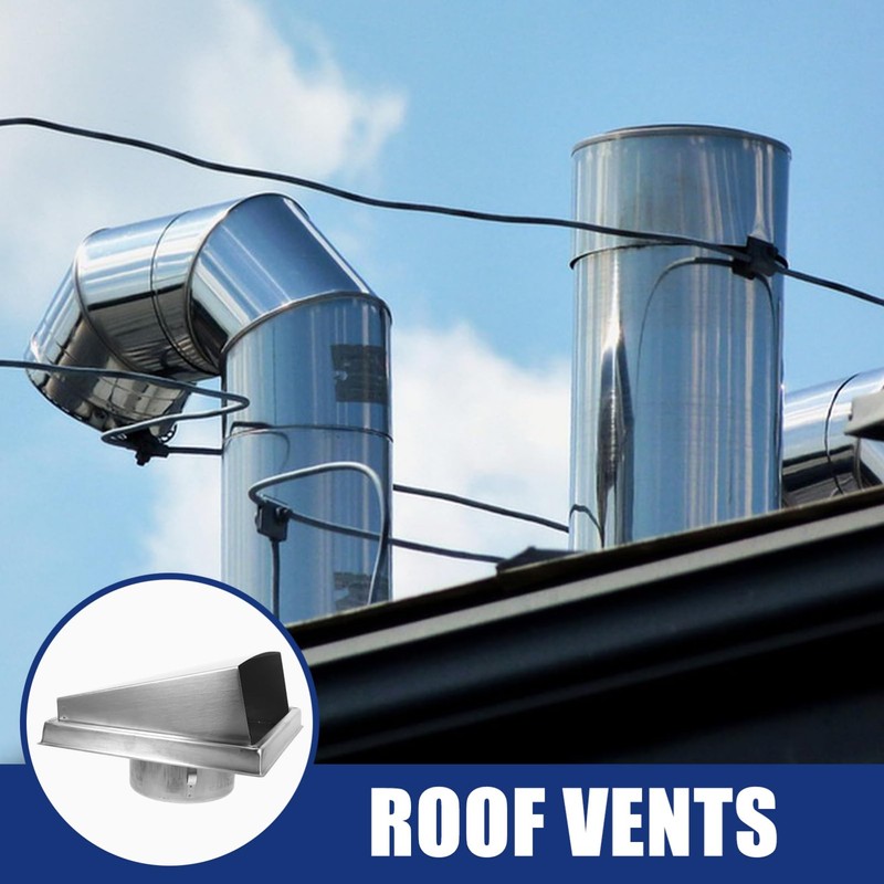 TEHAUX Stainless Steel Square Exhaust Vent Cover Rainproof Design for