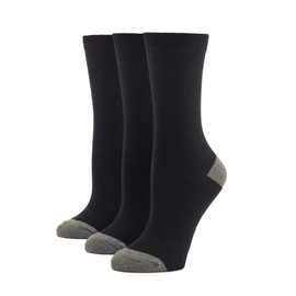 HUE Women's Casual Crew Sock, 3 Pair Pack Black