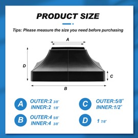 Landical 4 Pcs 2" (2" Post/4.5" Base) Deck Post Base Cover, 4.5 x 4.5'' Skirt Flange for 2 x 2'' Plastic Trim UV Resistant for Porch, Stair Handrail, Decking Railings, Fence