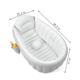 PandaEar Inflatable Baby Bathtub Toddler Tub for Shower, Collapsible Portable Bathtub for Kids, Baby Bath Tub 6-12 Months, Travel Baby Bathtub, Blow Up Tub for Baby with Air Pump