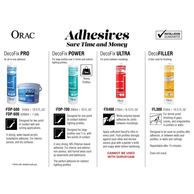 Orac Decor CX124 1-7/8" x 1-7/8" x 78-3/4" Plain Polystyrene