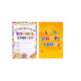30 Birthday Invitation Cards,Party Invitation Cards,Uniquely Designed Birthday Cards for Children,Men, Women and Kids (Yellow)