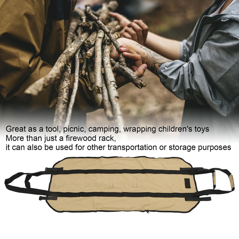 Firewood Carrier Oxford Cloth Portable Firewood Carry Bag Foldable Multifunction