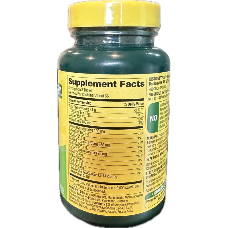 Probiotic Multi-Enzyme Digestive Formula Tablets, 200 Count with Bundle Exclusive