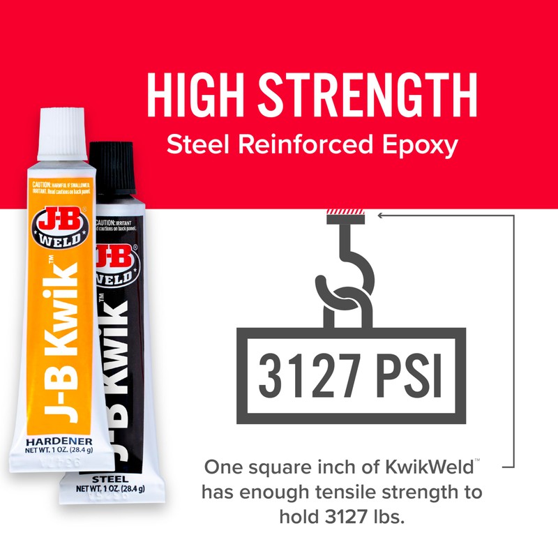 J-B Weld 8276 KwikWeld Quick Setting Steel Reinforced Epoxy -