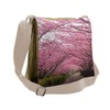 Lunarable Nature Messenger Bag, Surreal Sakura Bloom Road, Unisex Cross-body