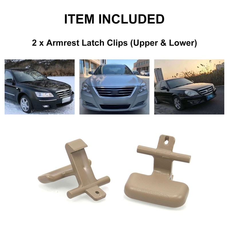 RYANSTAR RACING 2pcs Beige Center Console Armrest Upper & Lower