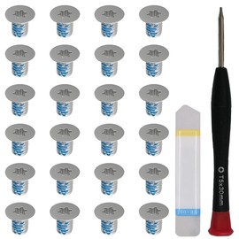 ZHUROUPU 24 Pcs M2.5x4 T5 Bottom Screws Compatible with for Dell XPS 17 9700 9710 |Precision 5750 5760, Secure Bottom Cover Wrist Rest Support, Torx T5 Screwdriver (Silver)