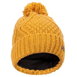 Trespass Womens Zyra Fleece Lined Bobble Hat - Honey Bee