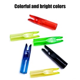 DONGKER 20pcs Arrow Tails, 0.24" Colorful Plastic Arrows Nocks Insert Tail Insert Nocks for Arrows DIY Hunting Shooting