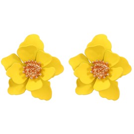 Flower Earrings for Women Red Long Dangle Drop Petal Earrings Boho Statement Stud Earrings Jewelry Gifts for Women