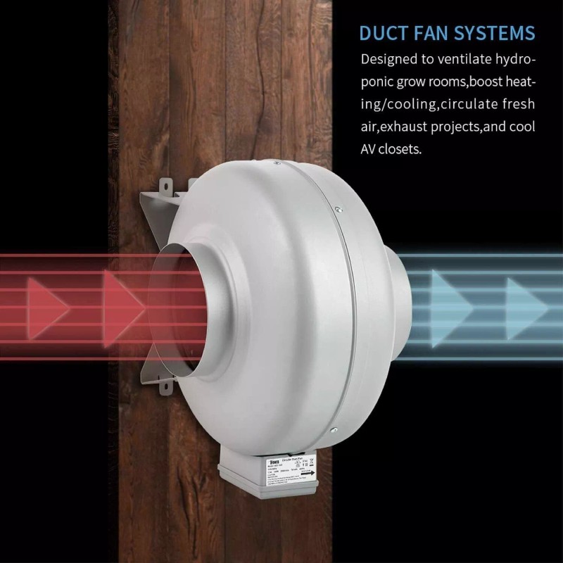 iPower 4" iPower Ventilation Inline Fan Carbon Filter Duct Thermostat