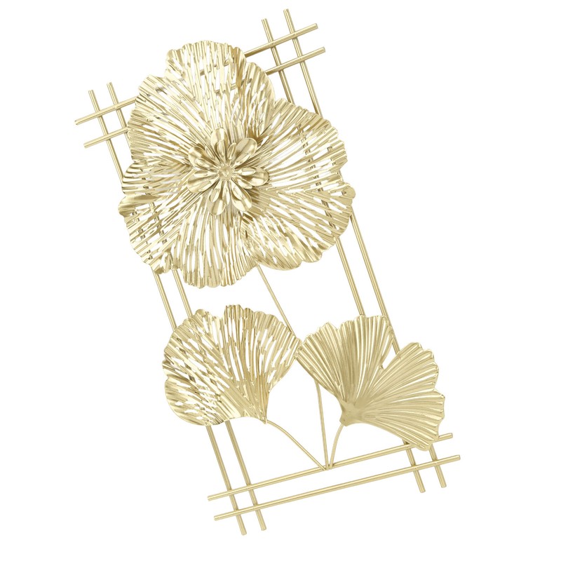 Ginkgo Leaf Wall Hanging Decor Metal Iron 3D Golden Ginkgo