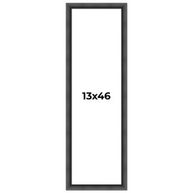 13x46 Frame Black Picture Frame - Complete Modern Photo Frame Includes UV Acrylic Shatter Guard Front, Acid Free Foam Backing Board, Hanging Hardware Wood Wall Frames for Family Photos - no Mat