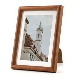 Axeman 6x8 Wood Frame with Real Glass - 6x8 Picture Frame with Mat for 5x7-6 x 8 Natural Ash Wood Frame for Tabletop or Wall Mount Display