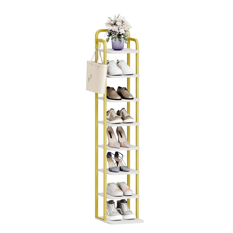 Hzuaneri 8 Tiers Vertical Shoe Rack, Narrow Shoe Tower, Tall