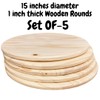 Set of 5-0.8 inch Thick, 15 inch Wood Circle for