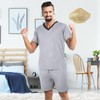 Velmitten 2 Sets Men's V Neck Pajamas Summer Pjs Set
