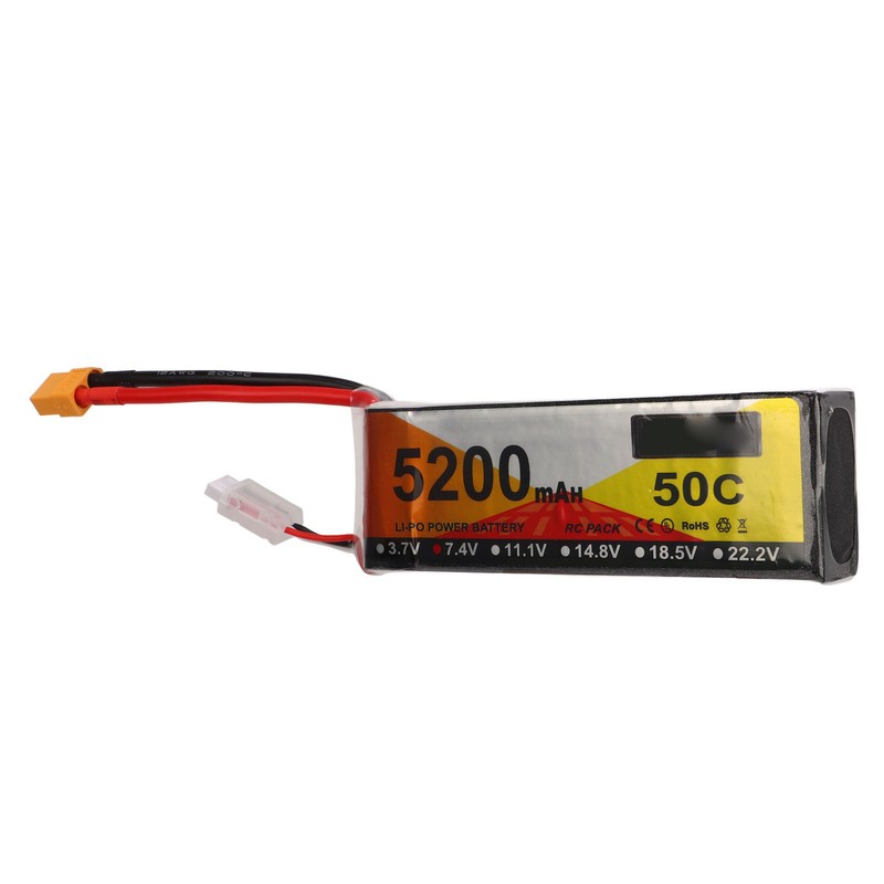 5200mah Lipo Battery 50C Discharge Rate 7.4V 2S RC Vehicles