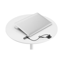 Security Fix Point Keyed or Combination Cable Locks | Adhesive Sticker and Screws included | Polished Jet Black Finish | Desk Mount Accessory for Cable Locks |