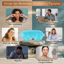 3 Antifaz de Gel para Ojos, M?scaras de Hielo para Ojos Fr?a y Caliente, Confort R?pido Ojeras y Bolsas, Sin Dolor de Cabeza - Antifaz para Dormir Gel Frio con Respaldo de Felpa Suave, Reusable