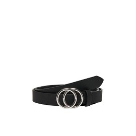 ONLY Women's Onlrasmi Faux Leather Jeans Belt Noos Belt, Blackdetail:black/ Shiny Silver Buckle