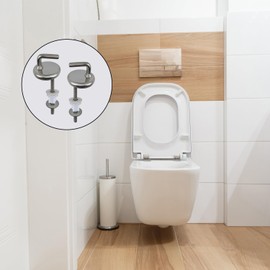 2 Pcs Toilet Seat Fittings, Toilet Seat Hinges, Toilet Seat Fixings Easy and Fast Installation Replacement Hinge with Fittings and Repair Parts Compatible with Most Standard Toilets