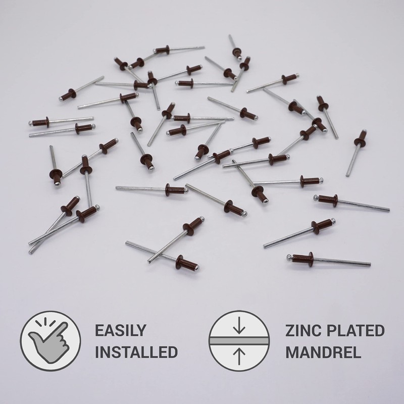 Pack of 50 Painted Blind Rivets 3.2 x 8 mm,
