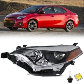 Aosky Headlight Assembly Compatible for for 2014 2015 2016 Toyota Corolla Sedan 4-Door OE Style Headlamps Replacement Left Driver Side with Blubs
