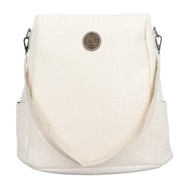 PU Leather Backpack Purse for Women Fashion Multipurpose Handbag Ladies Shoulder Bags for Travel White