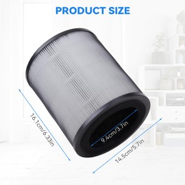 JF100 Replacement Filter Compatible with jafanda JF100 Air Purifier: 3-in-1 H13 True HEPA Activated Carbon Filtration System 2 Pack