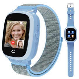 PTHTECHUS 4G Reloj Inteligente teléfono para niños y niñas,HD Toque niños Reloj con localizador GPS WiFi Video Llamada música cámara de Dos vías SOS Video Bluetooth Reloj Regalo para 4-14 años