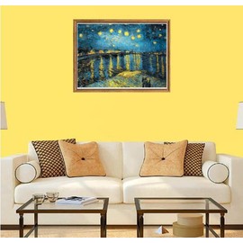 LXTONG Van Gogh Starry Sky Diamond Painting Kit 5D Full Round Diamond Painting Set Starry Night Diamond Dots Gem Art for Beginner Adult (40 X 30 CM)