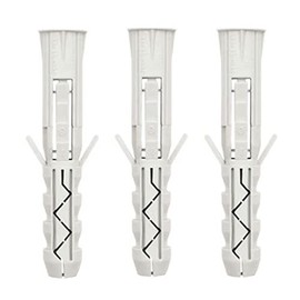10 x 50 mm Expansion Dowels, Dowels for Screws (Pack of 300) Nylon Screw Fixings, Expansion Plug, Plastic Cover Anchor for 5-7 mm Diameter Screw, for Drywall, Brick, Concrete (White)