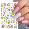 12 Sheets Easter Nail Art Stickers 3D Self-Adhesive Bunny Nail