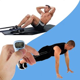 1Pc Blue 5 Digit LED Digital Row Counter, Display Counter Clicker, Handheld Number Click Counter, Electronic Finger Counter Hand Tally Counter with Ring for Golf, Track and Field Lap Counters