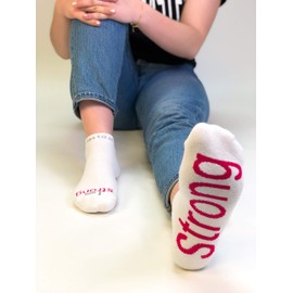 notes to self - I am Strong Socks - Inspirational Socks for Women & Men - M