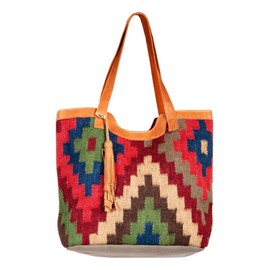 Scully Women's Southwestern Wool Tote Bag Orange One Size