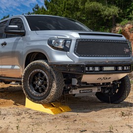 VaygWay RV Leveling Ramps– Automotive Camper Trailer Leveler Wheel Chock – Stabilizing Uneven Ground and Parking – 2 Pk Yellow Auto Blocks for Trailer Car SUV