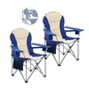 KingCamp KC2008 USCK Camping Chair, Oversized, 2 Pack-Navy/Beige