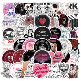 Huipalon 50PCS Dark Romance Reader Stickers, Gothic Stickers, Skull Stickers, Aesthetic Black Stickers, Waterproof PVC Stickers, Horror Stickers Stickers for Scrapbook Water Bottle Laptop Skateboard