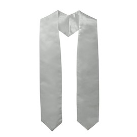 GraduationMall Unisex Adult Plain Graduation Stole 60" Silver