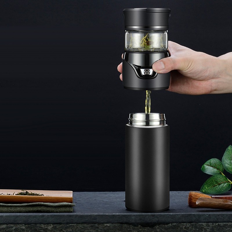 Tea Bottle with Infuser Tea Tumbler Stainless Steel Double Layer