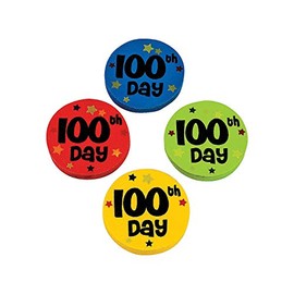 100Th Day Erasers - 25 Pieces - Educational and Learning Activities for Kids