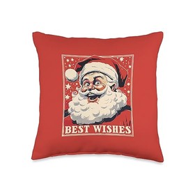 Displace Design Best Wishes from Santa Claus: Merry Christmas & Winter Joy Throw Pillow, 16x16, Multicolor